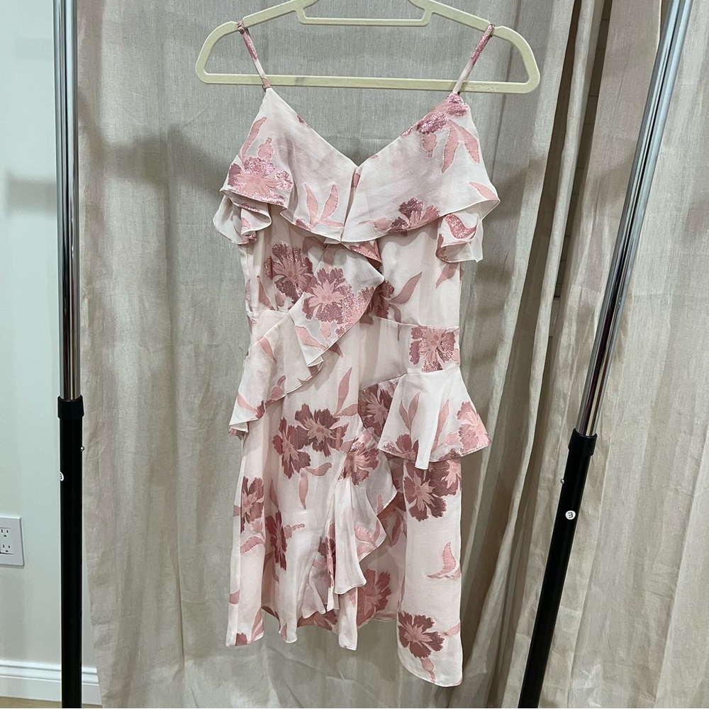 Rebecca Taylor Asymmetrical Pink Floral Dress